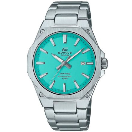 Srebrny zegarek Męski Casio Edifice Classic EFR-S108D-2BVUEF z niebieską tarczą Tiffany Blue