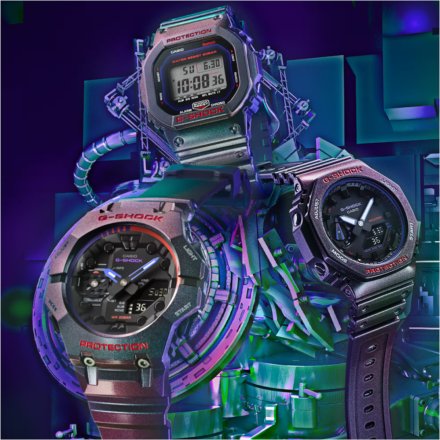 Fioletowo-zielony zegarek Casio G-Shock Aim High GA-2100AH-6AER