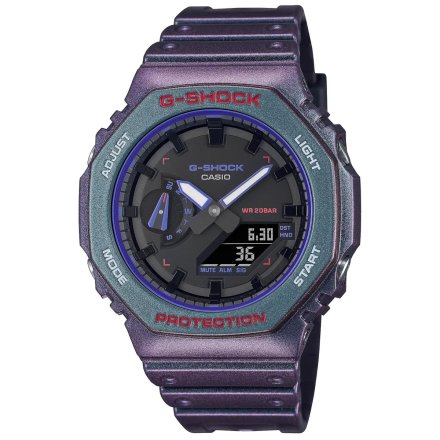 Fioletowo-zielony zegarek Casio G-Shock Aim High GA-2100AH-6AER