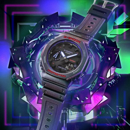 Fioletowo-zielony zegarek Casio G-Shock Aim High GA-2100AH-6AER