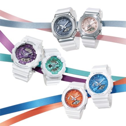 Biało-niebieski zegarek Casio G-Shock Sparkle of Winter GA-2100WS-7AER