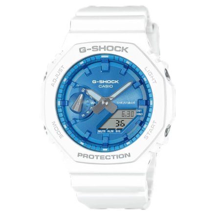 Biało-niebieski zegarek Casio G-Shock Sparkle of Winter GA-2100WS-7AER