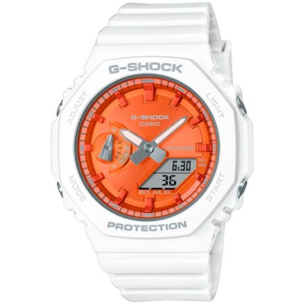 Biało-pomarańczowy zegarek Casio G-SHOCK GMA-S2100WS-7AER