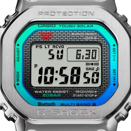 Srebrny zegarek Casio G-SHOCK prostokątny GMW-B5000PC-1ER