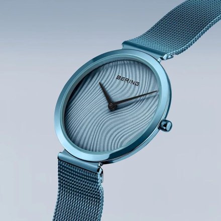 Niebieski damski Bering 18132-CHARITY2 Zegarek  Classic w panterkowa tarcze