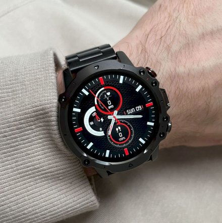 Smartwatch męski z funkcją rozmowy Rubicon RNCF18 czarny SMARUB271