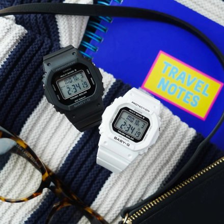 Biały zegarek Casio Baby-G prostokątny BGD-5650-7ER