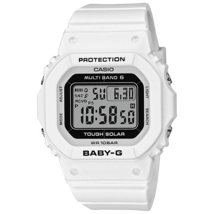 Biały zegarek Casio Baby-G prostokątny BGD-5650-7ER
