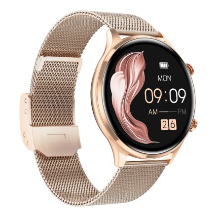 Smartwatch damski z funkcją rozmowy Rubicon RNCF20 złoto różowe SMARUB277