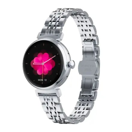 Smartwatch damski z funkcją rozmowy Rubicon RNCF21 srebrny zielony SMARUB278