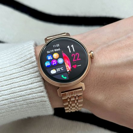 Smartwatch damski z funkcją rozmowy Rubicon RNCF21 różowe złoto różowy SMARUB280