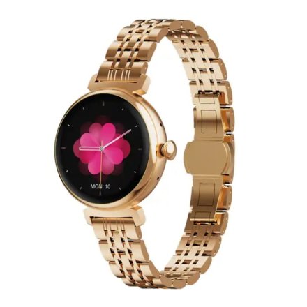 Smartwatch damski z funkcją rozmowy Rubicon RNCF21 różowe złoto różowy SMARUB280