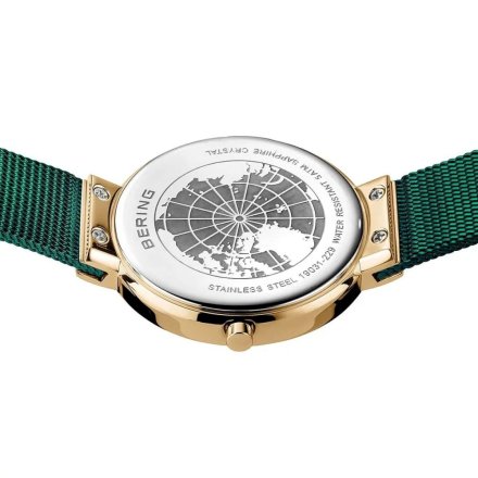 Zielono-złoty damski Bering 19031-828 Zegarek  Classic z dwukolorowa tarcza