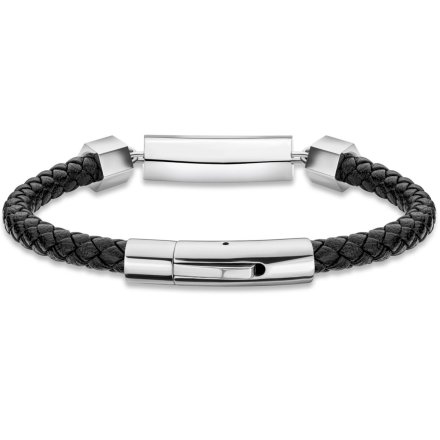 Czarno-srebrna męska bransoletka POLICE HARDWARE PEAGB2119634 
