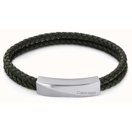 Ciemnozielona bransoleta męska Calvin Klein Braided Bracelet 35000099