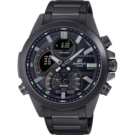 Czarny zegarek Męski Casio Edifice Premium na bransolecie ECB-30DC-1AEF