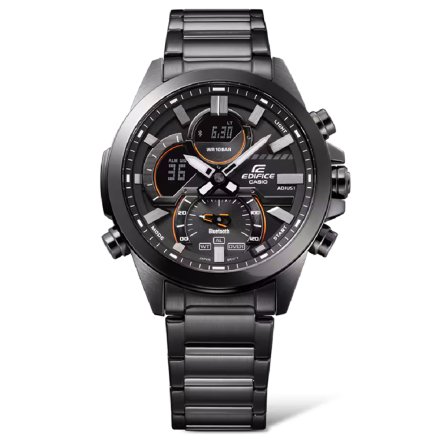 Czarny zegarek Męski Casio Edifice Premium na bransolecie ECB-30DC-1AEF