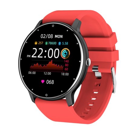 GRAVITY GT1-10 czarno-czerwony smartwatch z pomiarem ciśnienia