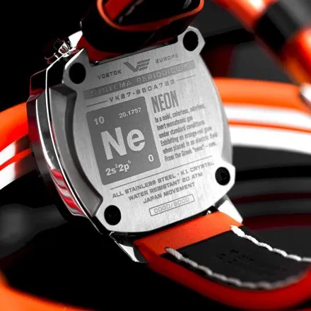 Zegarek Vostok Europe Systema Periodicum Neon pomarańczowy VK67-650A723
