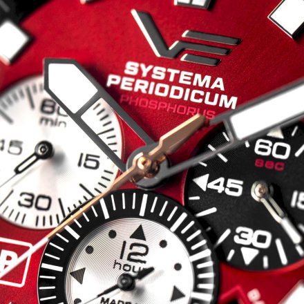 Zegarek Vostok Europe Systema Periodicum Phosphorus czerwony czarny VK67-650E724