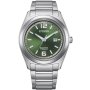 Tytanowy zegarek męski Citizen Eco Drive z zieloną tarczą AW1641-81X