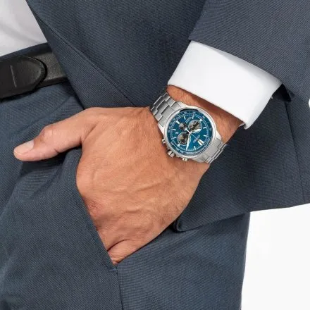 Zegarek męski Citizen Eco Drive Super Titanium Motor niebieski CA4570-88L