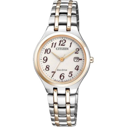 Złoto-srebrny zegarek damski Citizen Eco Drive Elegance EW2486-87A