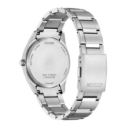 Srebrny zegarek damski Citizen Eco Drive Titanium z zieloną tarczą FE6151-82X