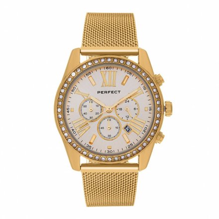 Złoty damski zegarek z bransoletą PERFECT F386-03
