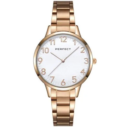 Różowozłoty damski zegarek z bransoletą PERFECT S342-04