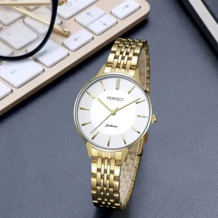 Złoty damski zegarek z bransoletą PERFECT S353-03