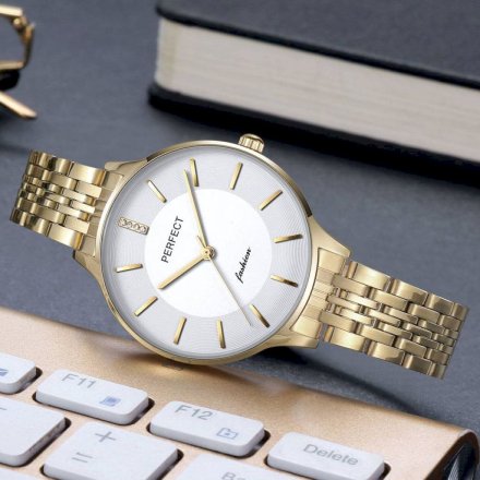 Złoty damski zegarek z bransoletą PERFECT S353-03