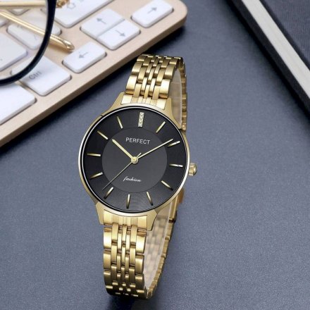 Złoty damski zegarek z bransoletą PERFECT S353-05
