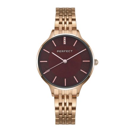 Różowozłoty damski zegarek z bransoletą PERFECT S353-08