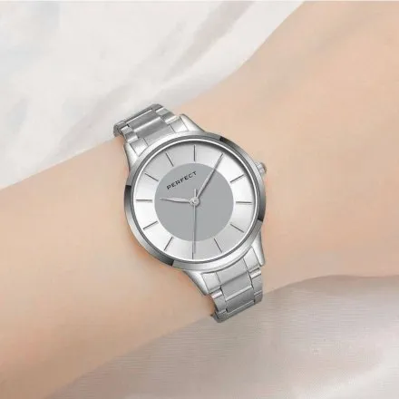 Srebrny damski zegarek z bransoletą PERFECT S359-01