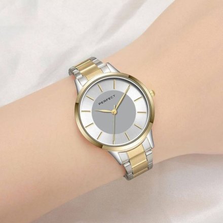 Złoty damski zegarek z bransoletą PERFECT S359-05