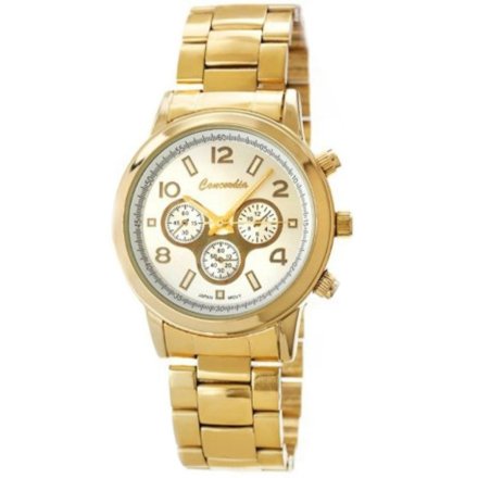 Złoty modny damski zegarek z bransoletą CONCORDIA CDBA38-1