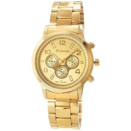 Złoty modny damski zegarek z bransoletą CONCORDIA CDBA38-2