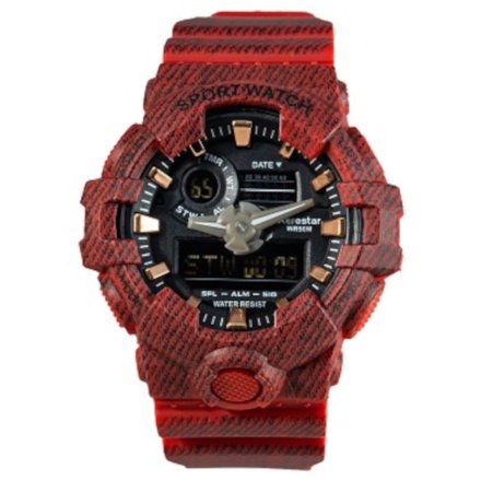 Czerwony męski zegarek sportowy z wyświetlaczem SAMDA