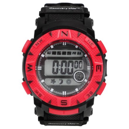 Czerwono-czarny dziecięcy zegarek z wyświetlaczem PERFECT