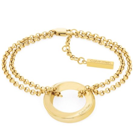 Złota bransoletka podwójna z kółeczkiem Calvin Klein 35000337