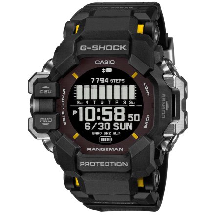 Czarny zegarek Casio GPR-H1000-1ER G-Shock MASTER OF G - LAND RANGEMAN SOLAR GPS 6 SENSORS