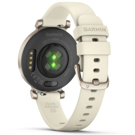 Złoty Garmin Lily 2 Cream Gold z paskiem silikonowym w kolorze Coconut 010-02839-00