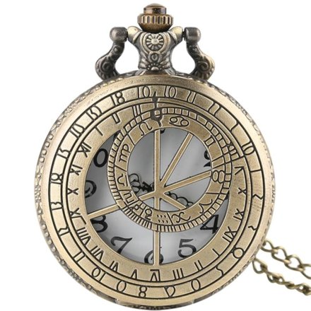 Zegarek na łańcuszku z zamknięciem z zegarem astronomicznym