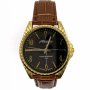 Złoty męski zegarek z brązowym paskiem ALBATROSS ABC211-4