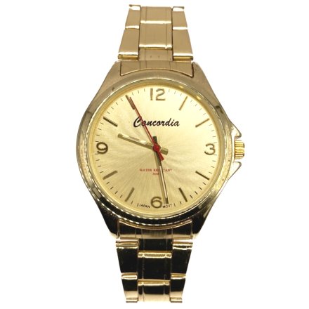 Złoty modny męski zegarek z bransoletą CONCORDIA CDDA31-1