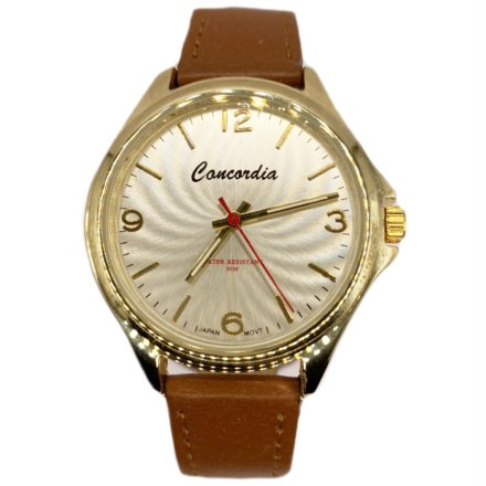 Złoty modny męski zegarek z paskiem CONCORDIA CDDA31-2