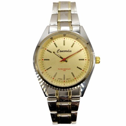 Srebrno-złoty modny męski zegarek z bransoletą CONCORDIA CDDA28