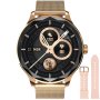 Smartwatch Garett Viva złoty stalowy + różowy pasek 5904238486115