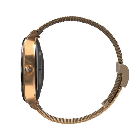 Smartwatch Garett Viva złoty stalowy + różowy pasek 5904238486115